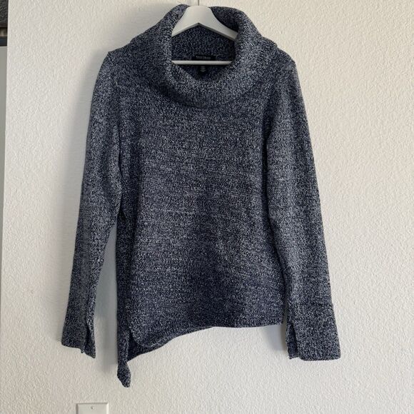 White House Black Market Sweaters - White House Black Market Turtle Neck Sweater Sz L Women Metallic Blue Cotton Ble